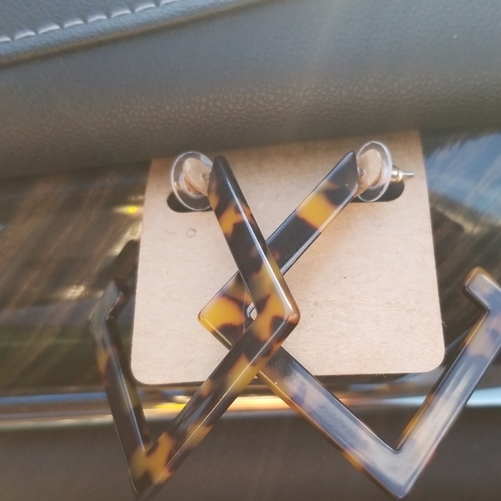Square Resin Hoop Earrings
